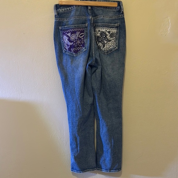 PacSun Ripped Straight Leg Women's Jeans in Blue - Picture 2 of 4